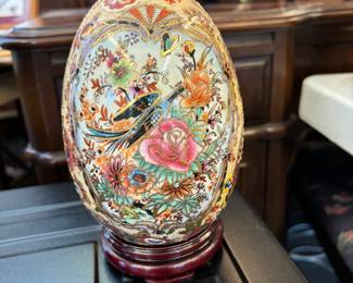 Beautifully Hand Painted egg with stand