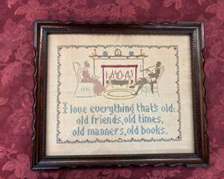 3 Hand Sewn and Framed Samplers