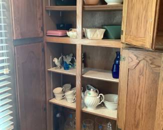 Haegar planters, cut glass items, decanter, ceramic birds