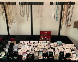 Costume necklaces and pins and rings