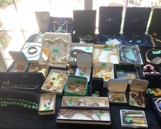 Sets of vintage costume jewelry