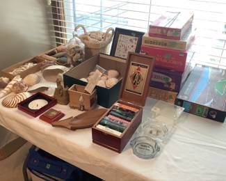 Shells, games , playing cards
