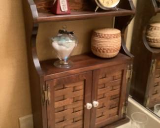 Terrific wall shelf with cabinet