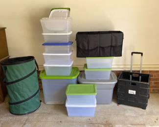 Assorted Storage Containers Totes  Roll Cart, Sterilite