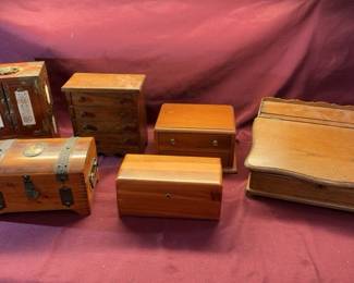 Wood Slope Lap Desk, Jewelry Boxes, and More