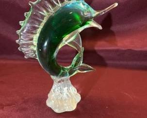 Green Sailfish Art Glass