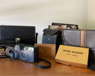 Vintage Binoculars Cameras  Grundig Radio  Sony, Yashica, Bushnell