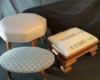 Three Vintage Footstools