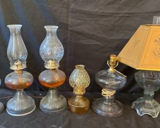 Assortment Of Vintage Oil Oil Style Lamps 