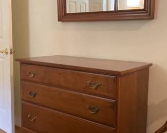 Vintage Wooden Chest Of Drawers Mirror 