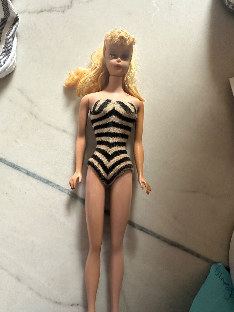 Marked 1958 Barbie Japan
Blue ink on ears
Other vintage Barbie clothes available
Available for presale