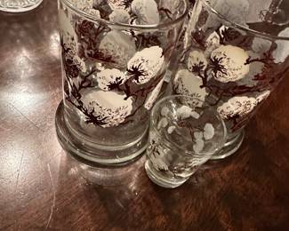 Vintage cotton highball glasses set six