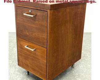 Lot 1096 DESIGNCRAFT Modernist 2 Drawer File Cabinet. Raised on metal square legs. 