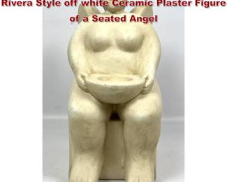 Lot 709 South American Modernist Diego Rivera Style off white Ceramic Plaster Figure of a Seated Angel