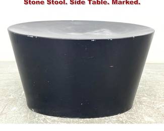 Lot 1058 MAYA LIN for KNOLL 1998 Elliptical Stone Stool. Side Table. Marked. 