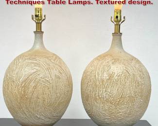 Lot 627 Pair of Lee Rosen for Design Techniques Table Lamps. Textured design. 