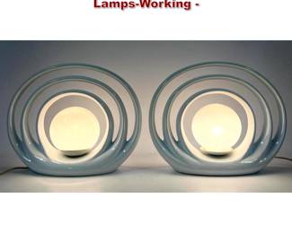 Lot 1022 Pair Lime Light White Porcelain LampsWorking  