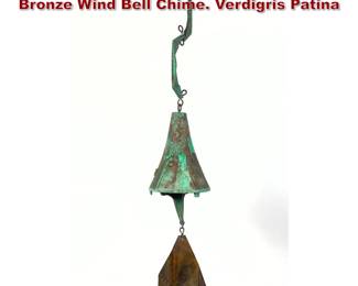 Lot 885 PAOLO SOLERI for ARCOSANTI Bronze Wind Bell Chime. Verdigris Patina 
