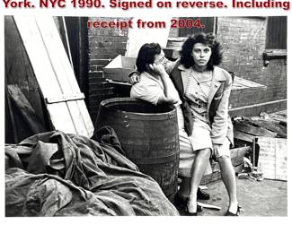Lot 996 HELEN LEVITT Photograph. New York. NYC 1990. Signed on reverse. Including receipt from 2004. 