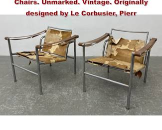 Lot 1057 Pair of Le Corbusier LC1 Sling Chairs. Unmarked. Vintage. Originally designed by Le Corbusier, Pierr