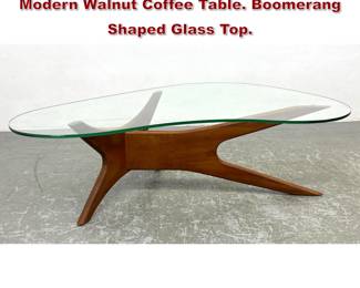 Lot 1048 ADRIAN PEARSALL American Modern Walnut Coffee Table. Boomerang Shaped Glass Top.
