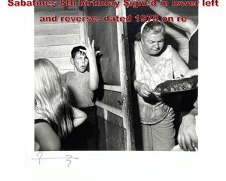Lot 1000 LARRY FINK Photograph. Pat Sabatines 8th birthday Signed in lower left and reverse. dated 1978 on re