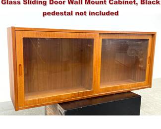 Lot 865 Carlo Jensen for Hundevad Teak Glass Sliding Door Wall Mount Cabinet, Black pedestal not included 