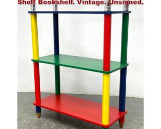 Lot 1067 Pierre Sala Postmodern Pencil Shelf Bookshelf. Vintage. Unsigned.
