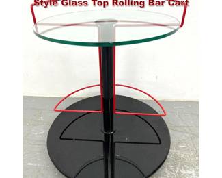 Lot 887 Roche Bobois Postmodern Memphis Style Glass Top Rolling Bar Cart