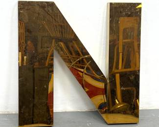 Lot 898 Large vintage brass plated Letter N.