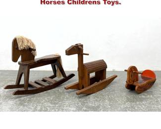Lot 841 3pcs Vintage Mid Century Rocking Horses Childrens Toys. 