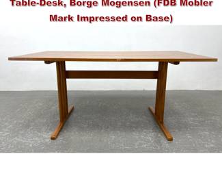 Lot 1125 FDB Mobler, Teak and Beech Dining TableDesk, Borge Mogensen FDB Mobler Mark Impressed on Base