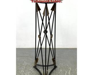 Lot 1176 Jansen Style Arrow and Marble Tabouret table.