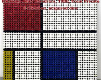 Lot 897 Stuart Netsky, Signed Flicker Painting, After Mondrian, 1988, From Private Collection, acquired dire