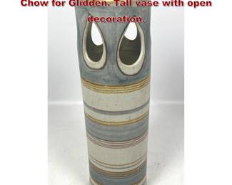Lot 605 Tall Gulfstream Vessels by Fong Chow for Glidden. Tall vase with open decoration. 