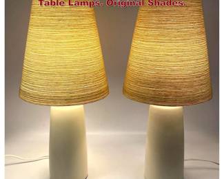 Lot 725 Pair Gunnar and Lotte Bostlund Table Lamps. Original Shades. 