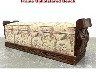 Lot 837 Uncommon Witco Style Tiki Wood Frame Upholstered Bench
