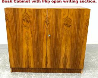 Lot 1063 Danish Modern Unusual 2 Door Desk Cabinet with Flip open writing section. 