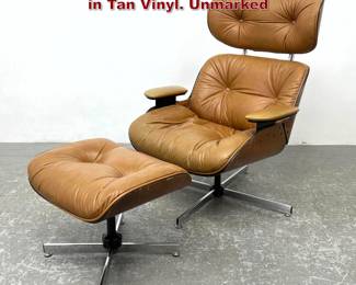 Lot 1136 Plycraft Eames Style Lounge Chair in Tan Vinyl. Unmarked
