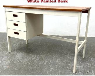 Lot 1071 Danish Modern Denmark Teak Top White Painted Desk