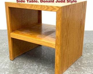 Lot 1059 Mid Century Modern Oak Plywood Side Table. Donald Judd Style
