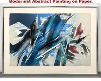 Lot 945 Bob Boreman Pencil Signed Modernist Abstract Painting on Paper. 