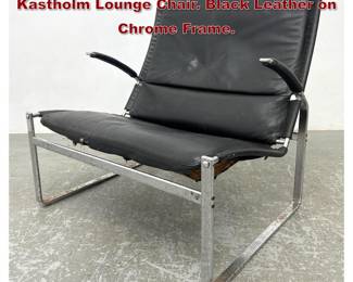 Lot 819 Preben Fabricius and Jorgen Kastholm Lounge Chair. Black Leather on Chrome Frame. 