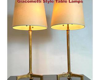 Lot 1105 Pair Visual Comfort Gilt Iron Finish Giacometti Style Table Lamps