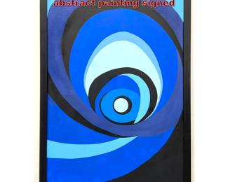 Lot 681 Hios 75 Hard edge geometric abstract painting signed 