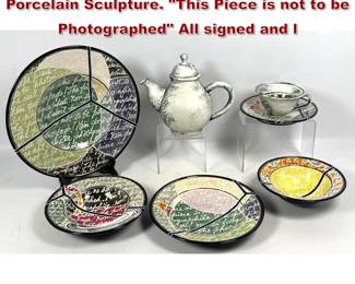 Lot 641 7pc PAUL MATHIEU Glazed Porcelain Sculpture. This Piece is not to be Photographed All signed and l