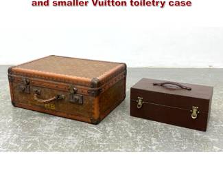 Lot 804 2pcs Luggage. Early French suitcase and smaller Vuitton toiletry case