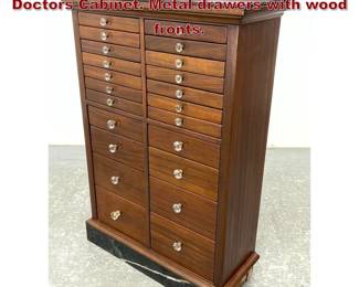 Lot 835 Antique Vintage Multi Drawer Dental Doctors Cabinet. Metal drawers with wood fronts. 