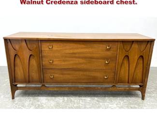 Lot 843 Broyhill Brasilia Mid Century Modern Walnut Credenza sideboard chest. 