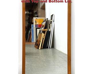 Lot 1087 Teak Danish Modern Wall Mirror with Top and Bottom Lip.